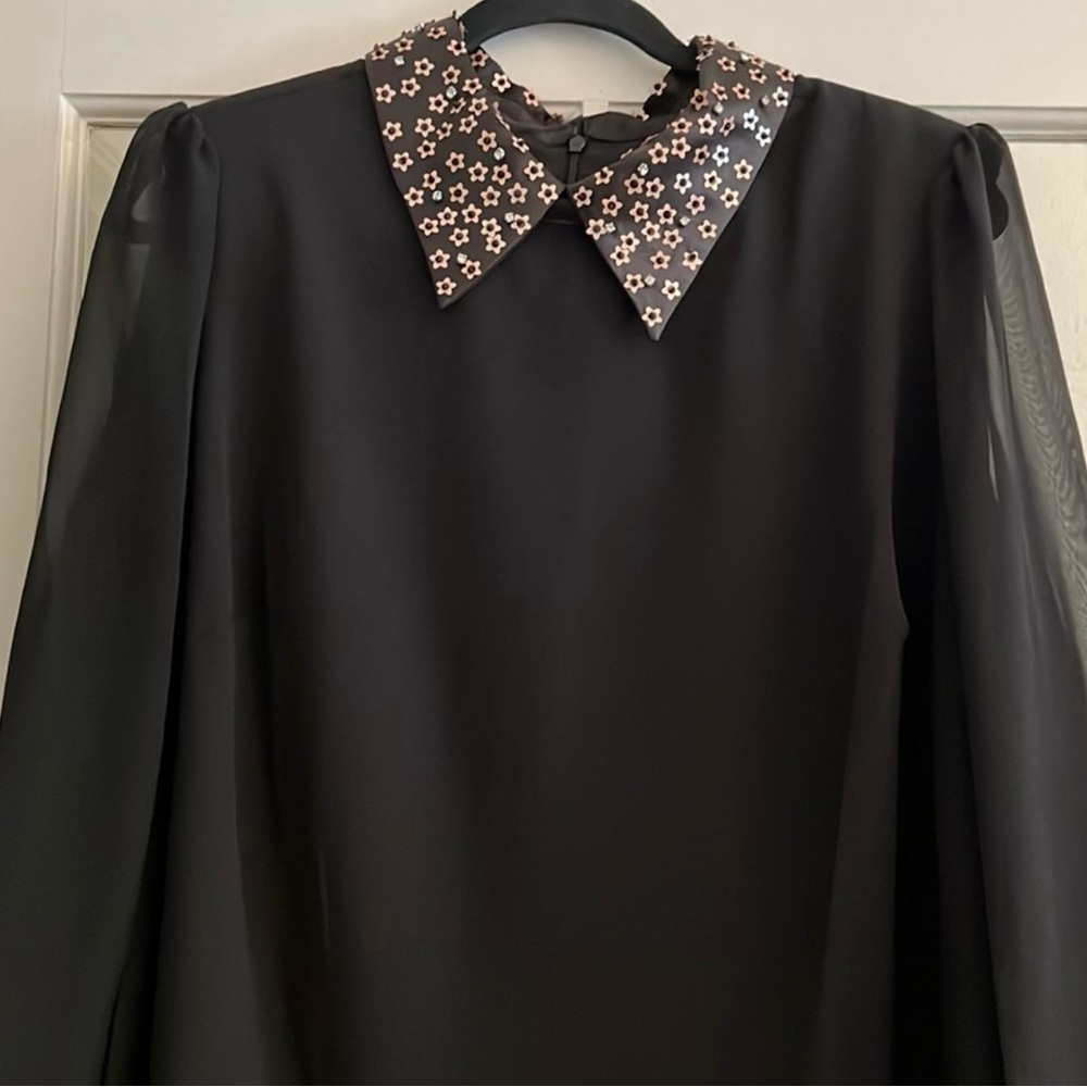 Betsey Johnson Cocktail Dress With Embellished Collar - Picture 11 of 14